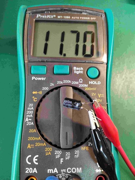 测量出容量显著降低