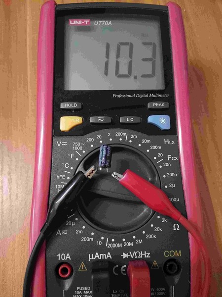 测量出容量显著降低