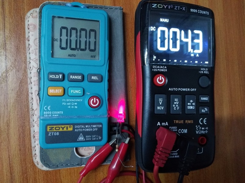 测量低于5毫安电流时无法显示了