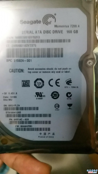 刚买的160G7200的硬盘，说是全新其实都是翻新，但便宜～速度比5400快